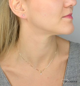 Zawieszka złota DIAMENT białe Drobna zawieszk z diamentami, wykonane z dwukolorowego złota. Elegancka biżuteria, apart, kruk (9).JPG